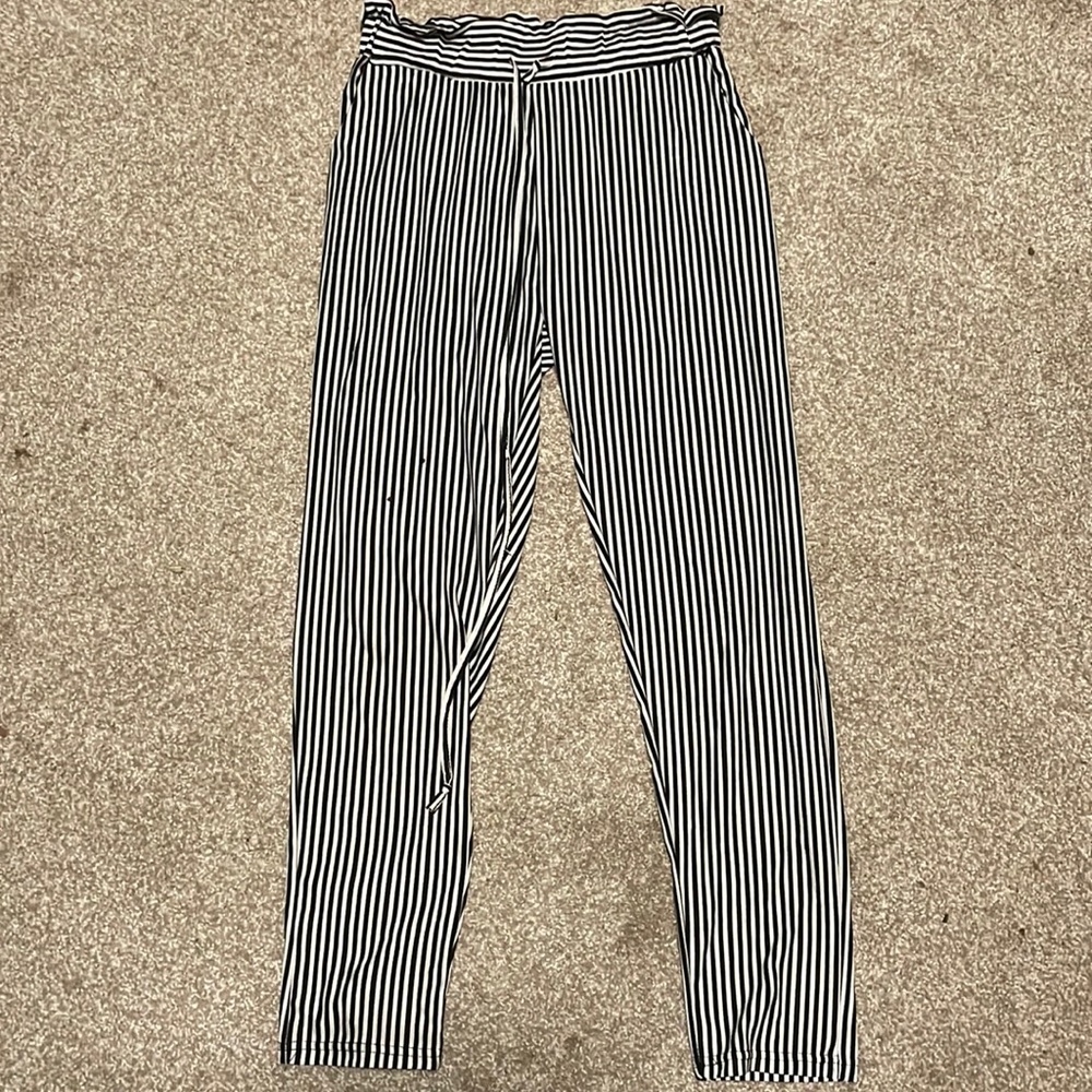 Black & White Striped Pants